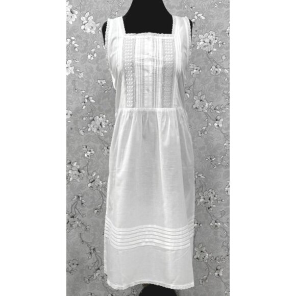 Victorian Cotton Nightgown by SoieRose – Sleeveless Lace Trimmed Gown - SR-1225 - Picture 2 of 8